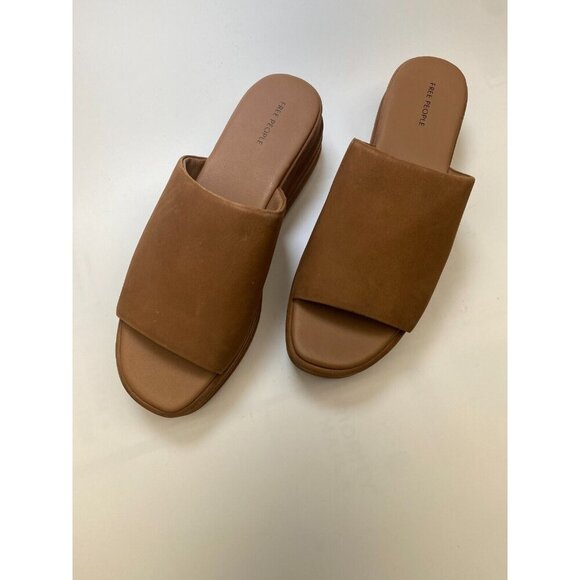 Free People Womens Harbor Tan Flatform Sandals Sz 11 - Picture 9 of 11